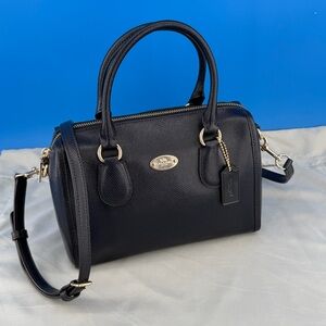 Coach Crossgrain Midnight Blue Mini Bennett Satchel